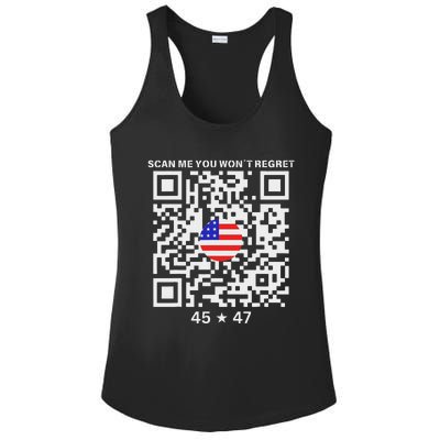 Qr Scan Me President Trump 4547 Trump Dancing Code Ladies PosiCharge Competitor Racerback Tank