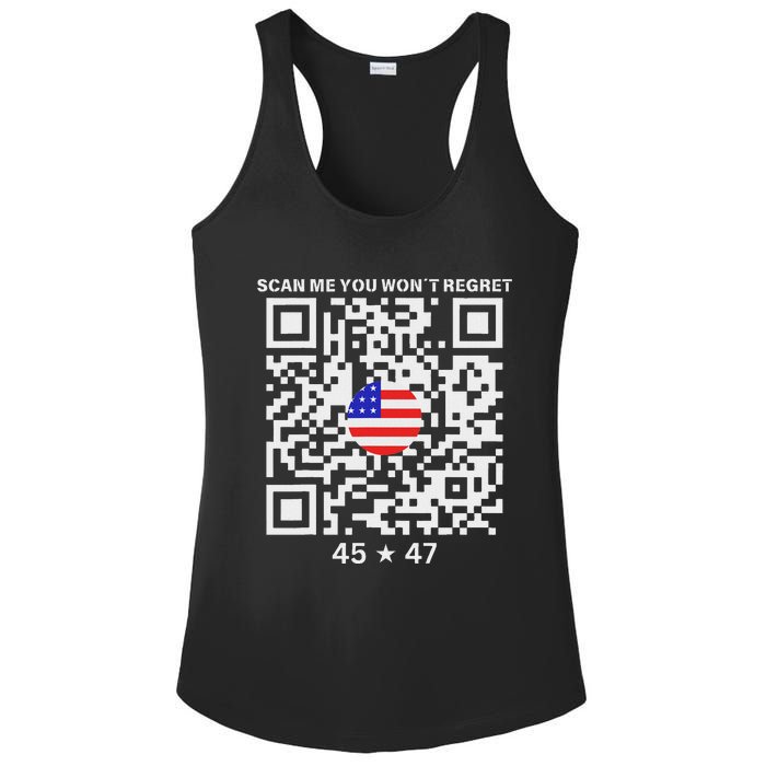 Qr Scan Me President Trump 4547 Trump Dancing Code Ladies PosiCharge Competitor Racerback Tank