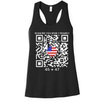 Qr Scan Me President Trump 4547 Trump Dancing Code Women's Racerback Tank