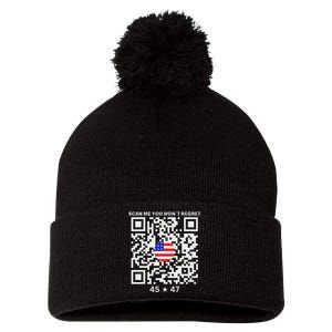 Qr Scan Me President Trump 4547 Trump Dancing Code Pom Pom 12in Knit Beanie