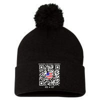 Qr Scan Me President Trump 4547 Trump Dancing Code Pom Pom 12in Knit Beanie