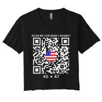 Qr Scan Me President Trump 4547 Trump Dancing Code Women's Crop Top Tee