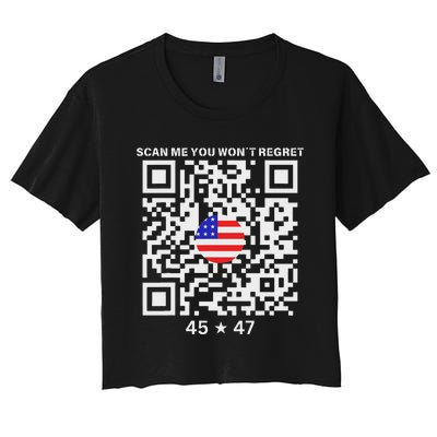 Qr Scan Me President Trump 4547 Trump Dancing Code Women's Crop Top Tee