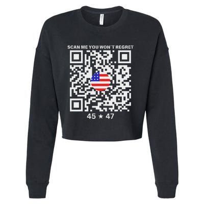 Qr Scan Me President Trump 4547 Trump Dancing Code Cropped Pullover Crew