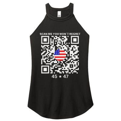 Qr Scan Me President Trump 4547 Trump Dancing Code Women's Perfect Tri Rocker Tank