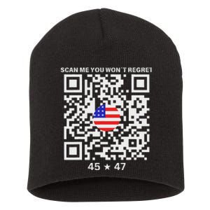 Qr Scan Me President Trump 4547 Trump Dancing Code Short Acrylic Beanie