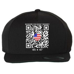 Qr Scan Me President Trump 4547 Trump Dancing Code Wool Snapback Cap