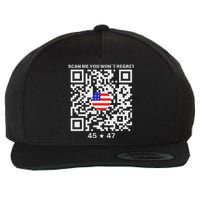 Qr Scan Me President Trump 4547 Trump Dancing Code Wool Snapback Cap