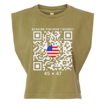 Qr Scan Me President Trump 4547 Trump Dancing Code Garment-Dyed Women's Muscle Tee