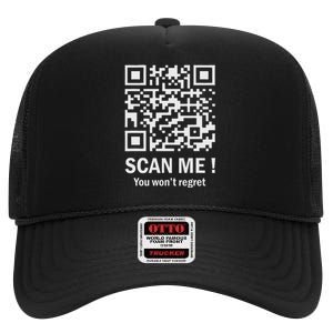 Qr Scan Me President Trump 4547 Trump Dancing Code High Crown Mesh Back Trucker Hat