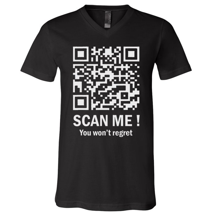 Qr Scan Me President Trump 4547 Trump Dancing Code V-Neck T-Shirt