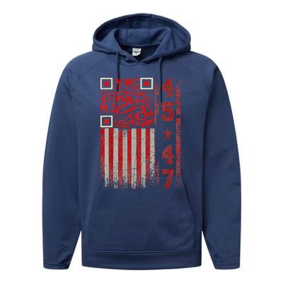 Qr Scan Me President Trump 4547 Performance Fleece Hoodie