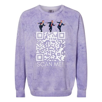 Qr Scan Me President Qr Trump Dancing Hat Colorblast Crewneck Sweatshirt