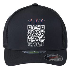 Qr Scan Me President Qr Trump Dancing Hat Flexfit Unipanel Trucker Cap