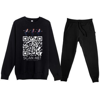 Qr Scan Me President Qr Trump Dancing Hat Premium Crewneck Sweatsuit Set