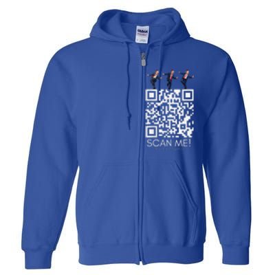 Qr Scan Me President Qr Trump Dancing Hat Full Zip Hoodie