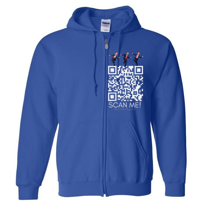 Qr Scan Me President Qr Trump Dancing Hat Full Zip Hoodie