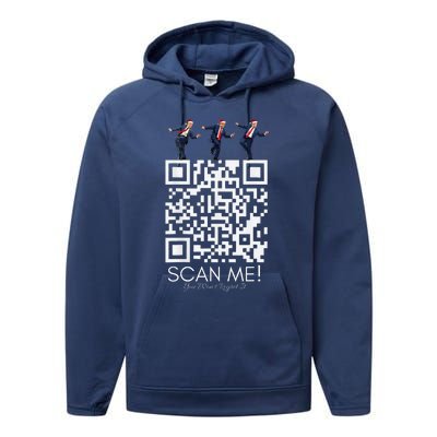 Qr Scan Me President Qr Trump Dancing Hat Performance Fleece Hoodie