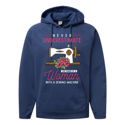 Quilter Sewing Machine Seamstress Women Girl Funny Sewing Performance Fleece Hoodie