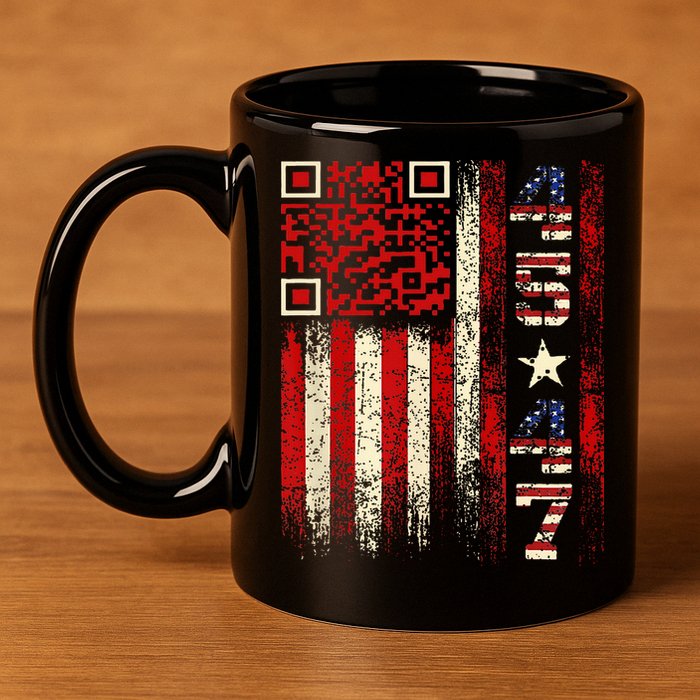 Qr Scan Me President Trump 4547 Trump Dancing Code 11oz C Handle Ceramic Mug