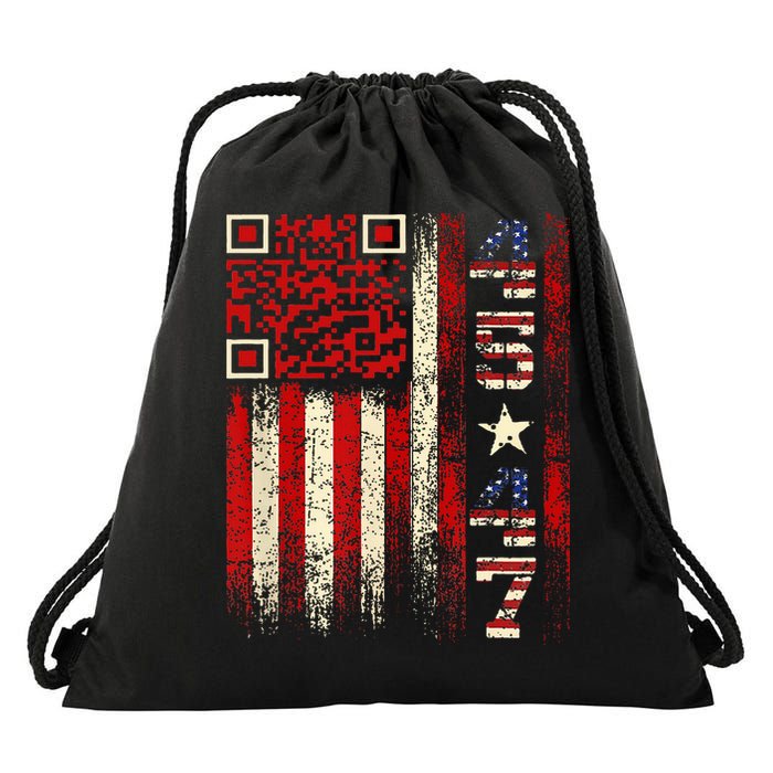 Qr Scan Me President Trump 4547 Trump Dancing Code Drawstring Bag
