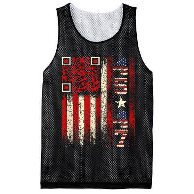 Qr Scan Me President Trump 4547 Trump Dancing Code Mesh Reversible Basketball Jersey Tank