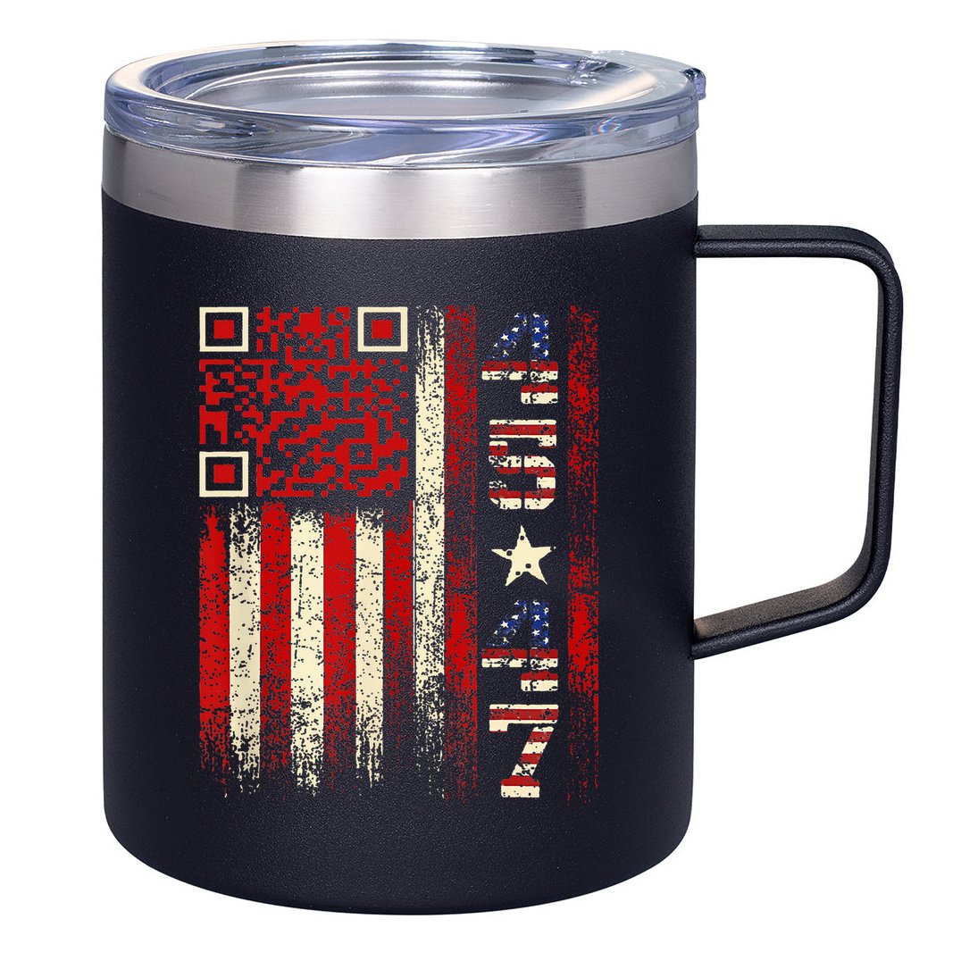 Qr Scan Me President Trump 4547 Trump Dancing Code 12oz Stainless Steel Coffee Mug