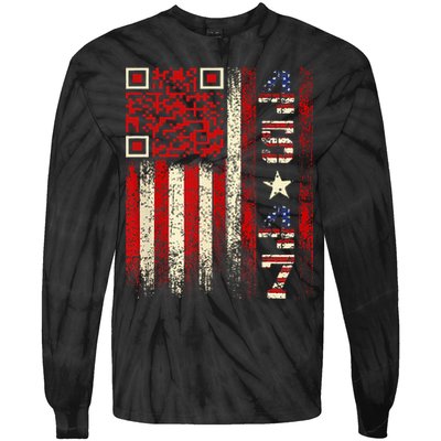 Qr Scan Me President Trump 4547 Trump Dancing Code Tie-Dye Long Sleeve Shirt