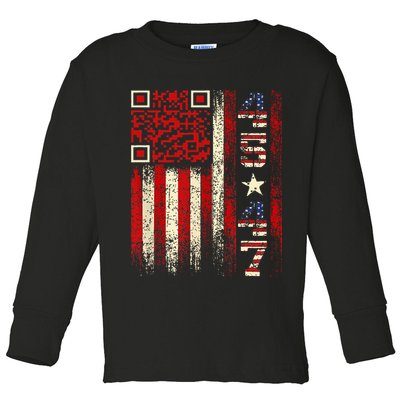Qr Scan Me President Trump 4547 Trump Dancing Code Toddler Long Sleeve Shirt