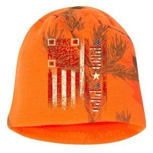 Qr Scan Me President Trump 4547 Trump Dancing Code Kati - Camo Knit Beanie