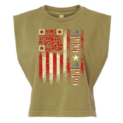 Qr Scan Me President Trump 4547 Trump Dancing Code Garment-Dyed Women's Muscle Tee
