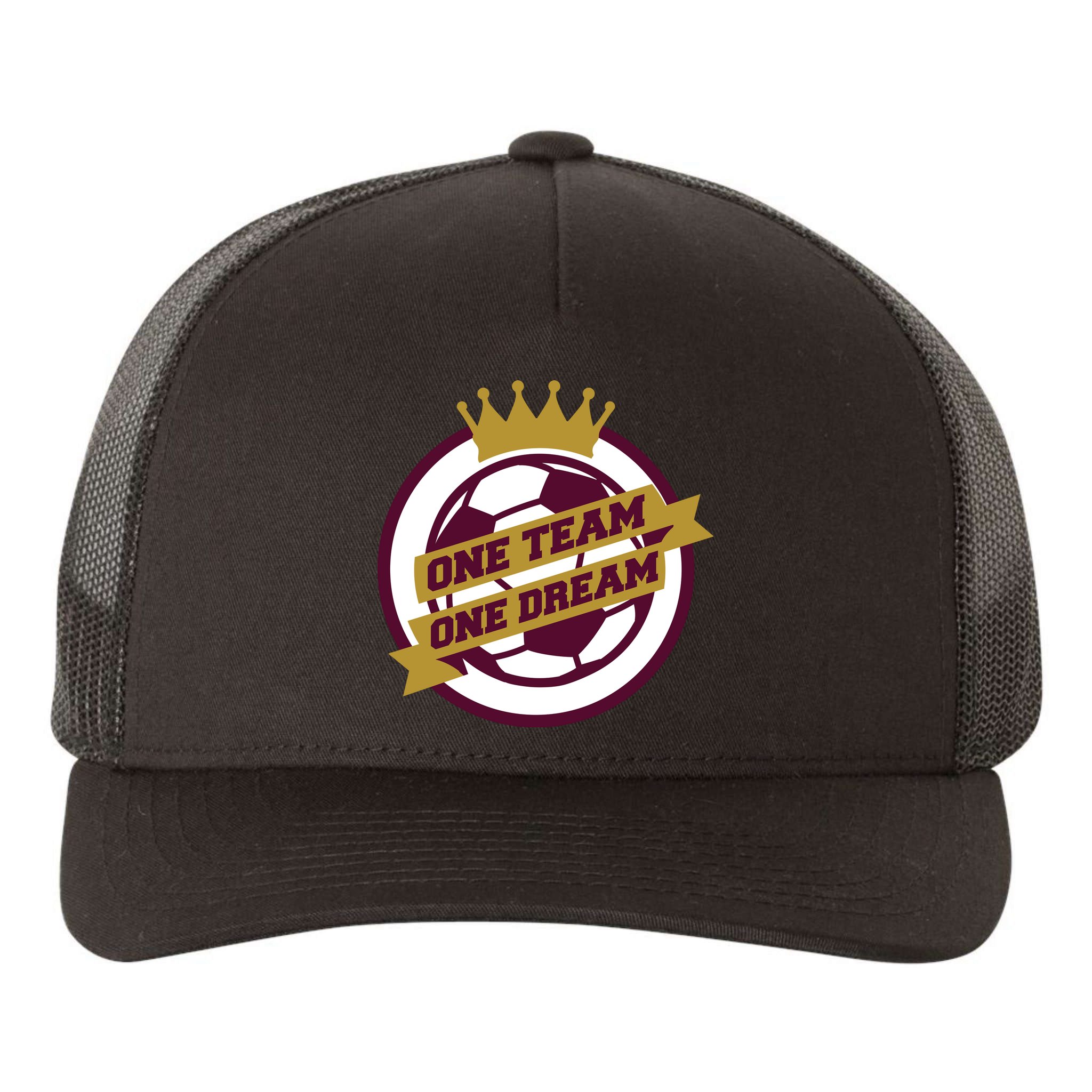 Qatar Soccer One Team One Dream Yupoong Adult 5-Panel Trucker Hat