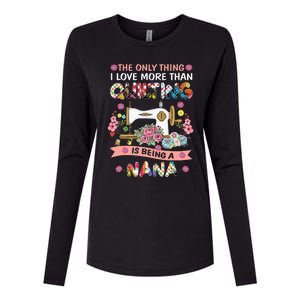 Quilting Sewing Quilt Nana Funny Sayings Womens Cotton Relaxed Long Sleeve T-Shirt