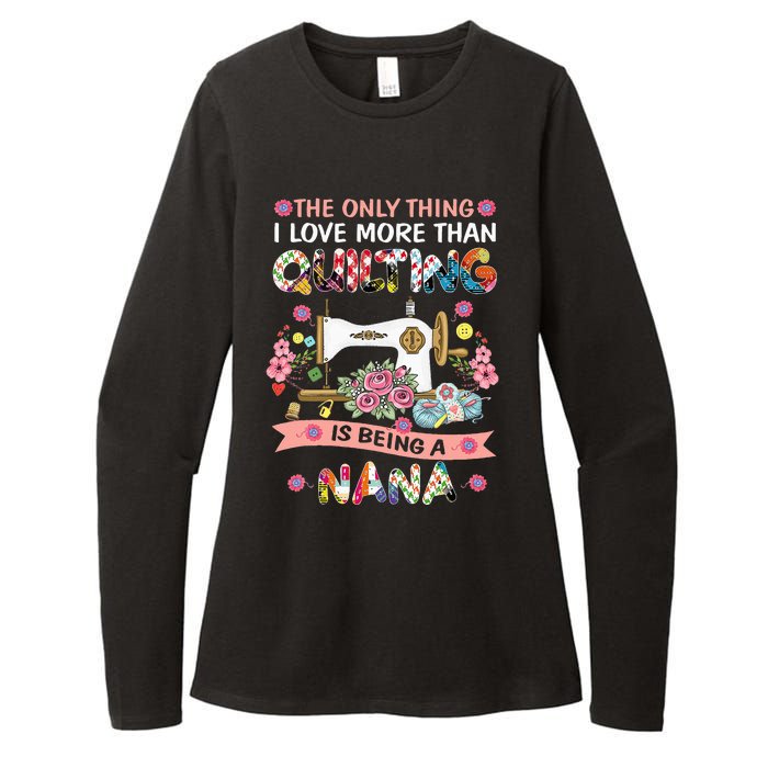 Quilting Sewing Quilt Nana Funny Sayings Womens CVC Long Sleeve Shirt