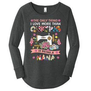 Quilting Sewing Quilt Nana Funny Sayings Women's Perfect Tri Tunic Long Sleeve Shirt