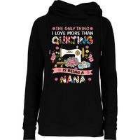 Quilting Sewing Quilt Nana Funny Sayings Womens Funnel Neck Pullover Hood