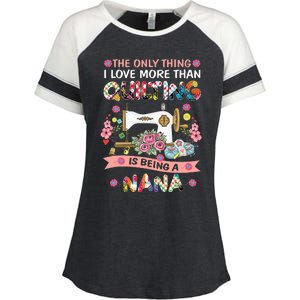 Quilting Sewing Quilt Nana Funny Sayings Enza Ladies Jersey Colorblock Tee