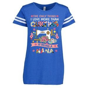 Quilting Sewing Quilt Nana Funny Sayings Enza Ladies Jersey Football T-Shirt