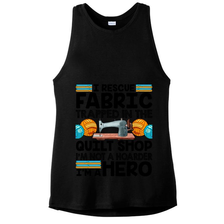 Quilt Shop Sewing Machine Quilting Stitching Quilters Fabric Gift Ladies PosiCharge Tri-Blend Wicking Tank