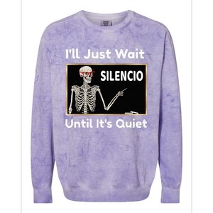 Quiet Spanish Teacher Halloween Costume Colorblast Crewneck Sweatshirt