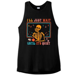 Quiet Skeleton Teacher Halloween Costume Ladies PosiCharge Tri-Blend Wicking Tank