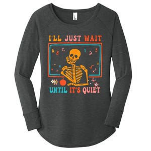 Quiet Skeleton Teacher Halloween Costume Women's Perfect Tri Tunic Long Sleeve Shirt