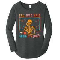 Quiet Skeleton Teacher Halloween Costume Women's Perfect Tri Tunic Long Sleeve Shirt