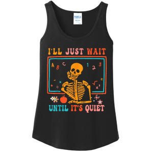 Quiet Skeleton Teacher Halloween Costume Ladies Essential Tank