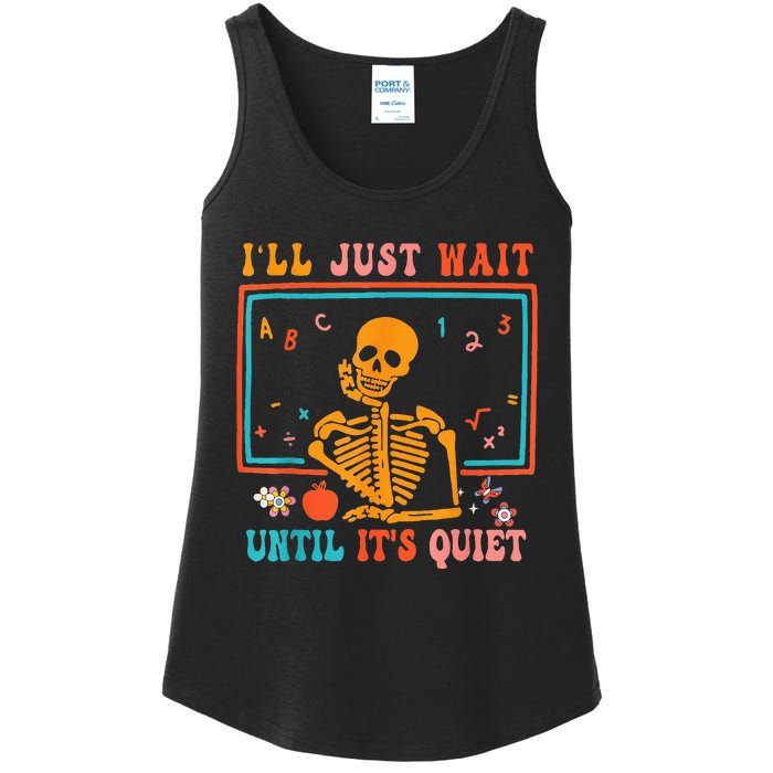 Quiet Skeleton Teacher Halloween Costume Ladies Essential Tank