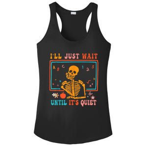 Quiet Skeleton Teacher Halloween Costume Ladies PosiCharge Competitor Racerback Tank