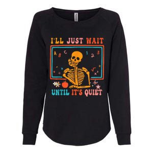 Quiet Skeleton Teacher Halloween Costume Womens California Wash Sweatshirt