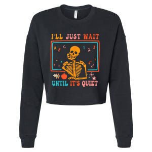 Quiet Skeleton Teacher Halloween Costume Cropped Pullover Crew