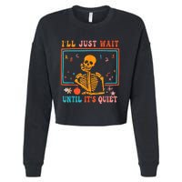 Quiet Skeleton Teacher Halloween Costume Cropped Pullover Crew