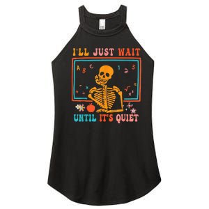 Quiet Skeleton Teacher Halloween Costume Women's Perfect Tri Rocker Tank